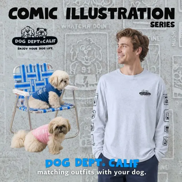 26AWコミックイラストペアルック ブランドのドッグデプト/DOG DEPT