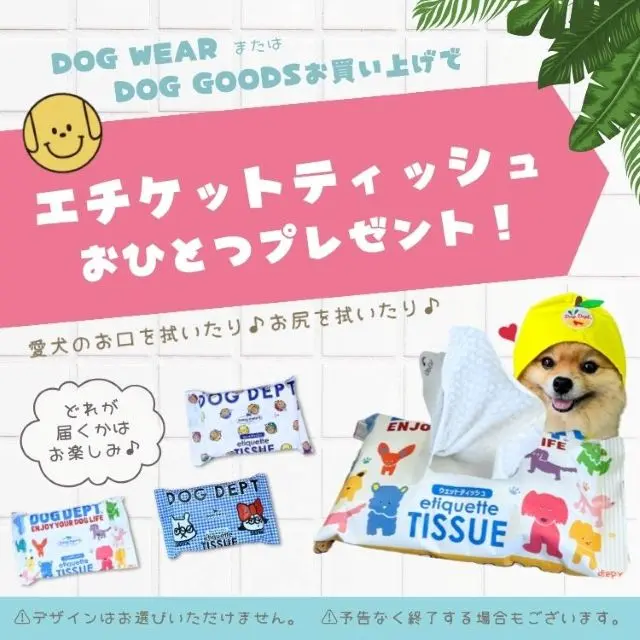 エチケットアイテムプレゼント　ブランドのドッグデプト/DOG DEPT